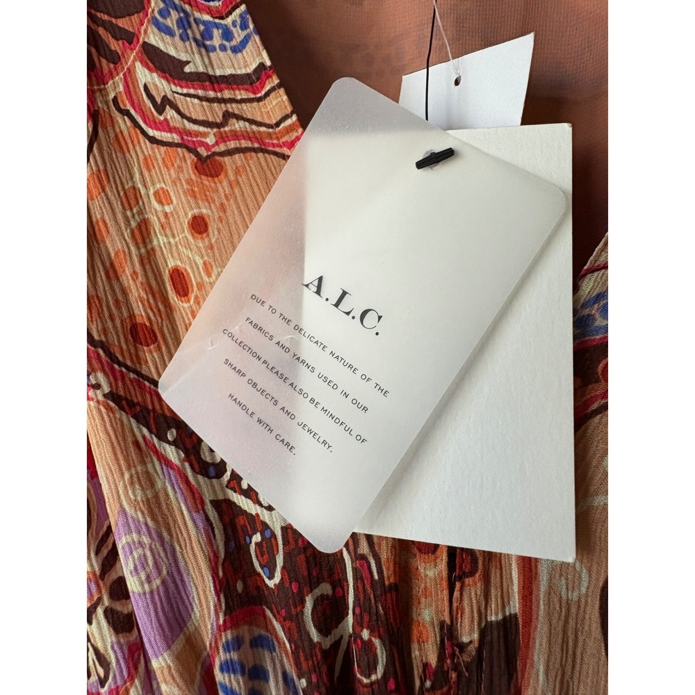 NWT A.L.C. Lucia Paisley Terracotta Midi Maxi Dress Size 8 - Picture 6 of 7